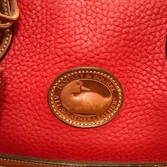 Dooney & Bourke Red and Tan Satchel doctor bag vintage leather - Picture 8 of 17